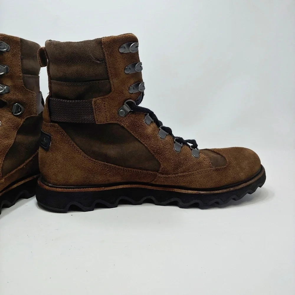 Sorel Mad Mukluk Lace Up Boot‎ NM1926 Brown Black Waterproof 8.5 EU 42 Leather